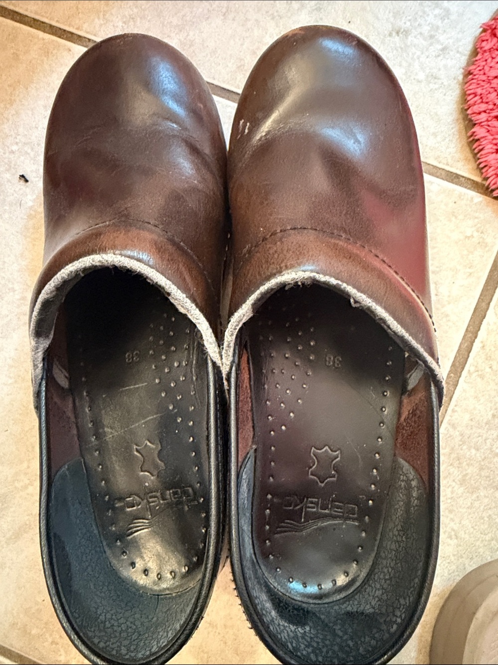 Dansko Brown Leather Mule Clogs